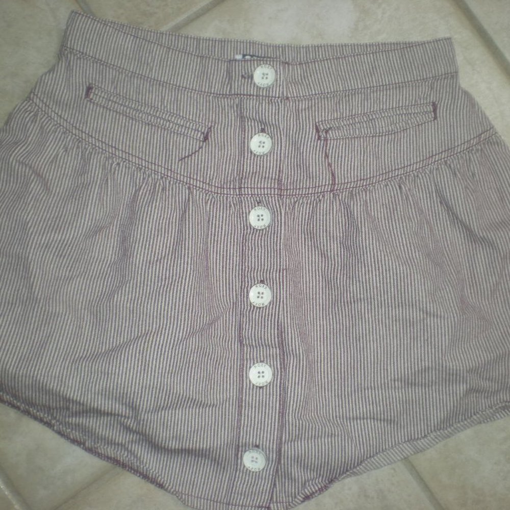 ROXY Brand  Jean  Skirt  Pleated  NWOT  Striped   Size 11
